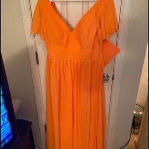 Beautiful never worn new orange size 18 a line dress.